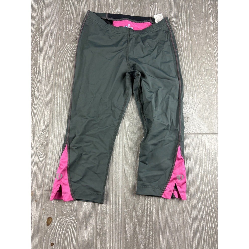 Pearl Izumi Womens Cycling Running Capri Pants Gray Pink Size M Inseam 17
